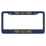 Custom Blue Gold License Plate Frame