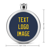 Custom Blue Gold Hip Flask