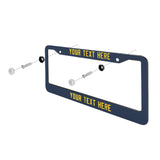 Custom Blue Gold License Plate Frame