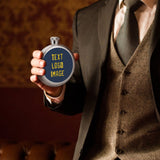 Custom Blue Gold Hip Flask