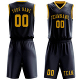 Custom Blue Gold Basketball Set