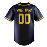 Custom Blue & Gold Colors Design Sports Baseball Jersey