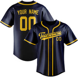 Custom Blue & Gold Colors Design Sports Baseball Jersey