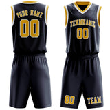 Custom Blue Gold Basketball Set