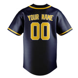 Custom Blue & Gold Colors Design Sports Baseball Jersey