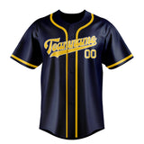 Custom Blue & Gold Colors Design Sports Baseball Jersey