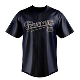 Custom Navy & Brown Colors Design Sports Baseball Jersey