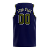 Custom Navy & Olive Colors Design Sports Basketball Jersey