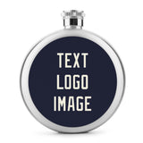 Custom Navy Cream Hip Flask