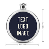 Custom Navy Cream Hip Flask