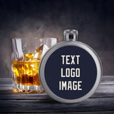 Custom Navy Cream Hip Flask