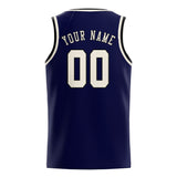 Custom Navy & Cream Colors Design Sports Basketball Jersey