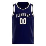 Custom Navy & Cream Colors Design Sports Basketball Jersey