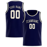 Custom Navy & Cream Colors Design Sports Basketball Jersey