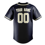 Custom Navy & Cream Colors Design Sports Baseball Jersey