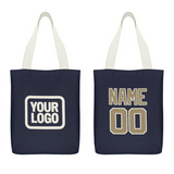 Custom Navy Light Khaki Canvas Tote Bag