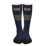 Custom Navy Light Khaki Knee-High Sock