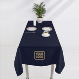 Custom Navy Cream Square Table Cloth