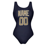 Custom Navy Light Khaki Swimsuit