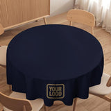 Custom Navy Light Khaki Round Table Cloth