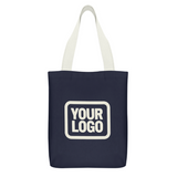 Custom Navy Light Khaki Canvas Tote Bag