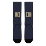 Custom Navy Light Khaki Knee-High Sock
