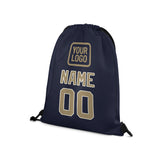 Custom Navy Light Khaki Drawstring Bag