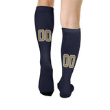 Custom Navy Light Khaki Knee-High Sock
