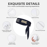 Custom Navy Light Khaki Headband