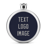 Custom Navy Gray Hip Flask