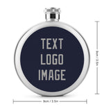 Custom Navy Gray Hip Flask
