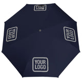 Custom Navy Gray Automatic Umbrella