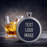 Custom Navy Gray Hip Flask