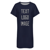 Custom Navy Gray Nachthemd