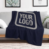 Custom Navy Gray Blanket