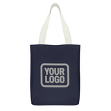 Custom Navy Sky Blue Canvas Tote Bag