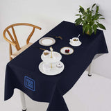 Custom Navy Gray Square Table Cloth