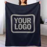 Custom Navy Gray Blanket