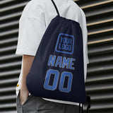 Custom Navy Sky Blue Drawstring Bag