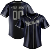 Custom Navy & Gray Colors Design Sports Baseball Jersey