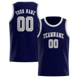 Custom Navy & Gray Colors Design Sports Basketball Jersey