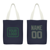 Custom Navy Dark Grey Canvas Tote Bag