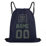 Custom Navy Dark Grey Drawstring Bag