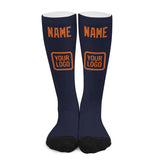 Custom Navy Orange Knee-High Sock