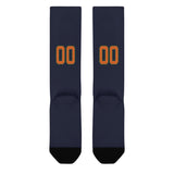 Custom Navy Orange Knee-High Sock