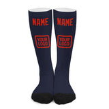 Custom Navy Orange Red Knee-High Sock