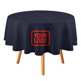 Custom Navy Orange Red Round Table Cloth