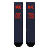 Custom Navy Orange Red Knee-High Sock