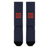 Custom Navy Orange Red Knee-High Sock