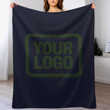 Custom Navy Dark Green Blanket